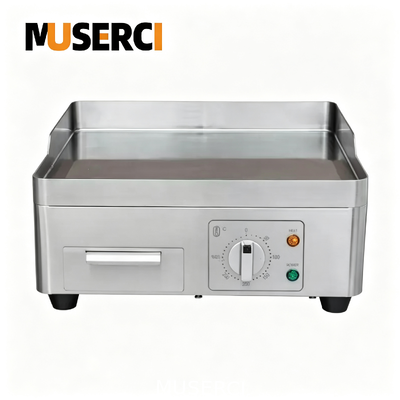 EG360 Commercial Countertop Electric Griddle 2000W 220‑240V 10mm Thick Plate Non‑magnetic 201 Stainless Steel Manual Control Griddle CE Certified For Snack Restaurant