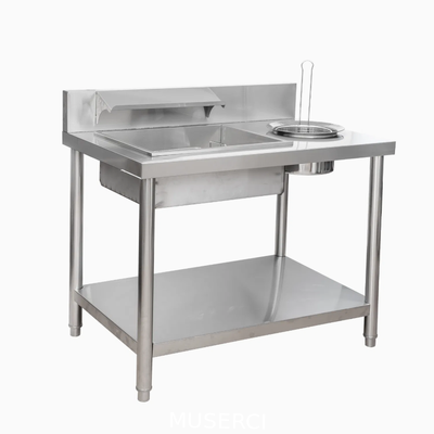 buy Stainless Steel Commercial Breading Station Fast Food Prep with Detachable Dual Basin online manufacture