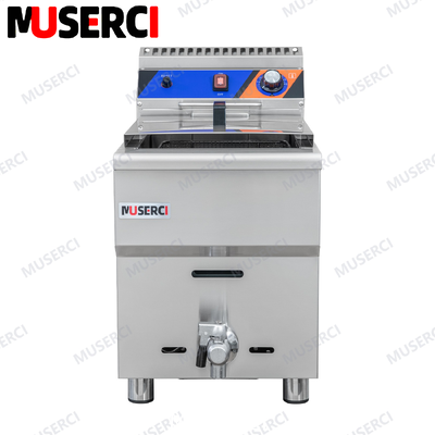 구입하다 (GF181) 상업용 LPG 천연가스 튀김기 18L 7kW/H 싱글 바스켓 50-200℃ CE 온라인 제품