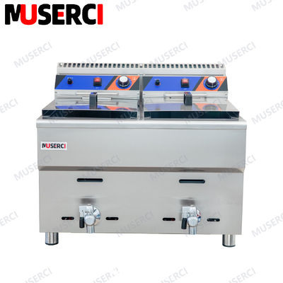 kupić (GF-182) Fryer gazowy 14kW/h Twin Tank For Fried Chicken French Fries CE produkcja online