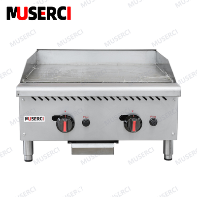 buy (GG-24MF) Commercial Countertop Gas Griddle 19mm Thick Plate 2 Burners CE online manufacture
